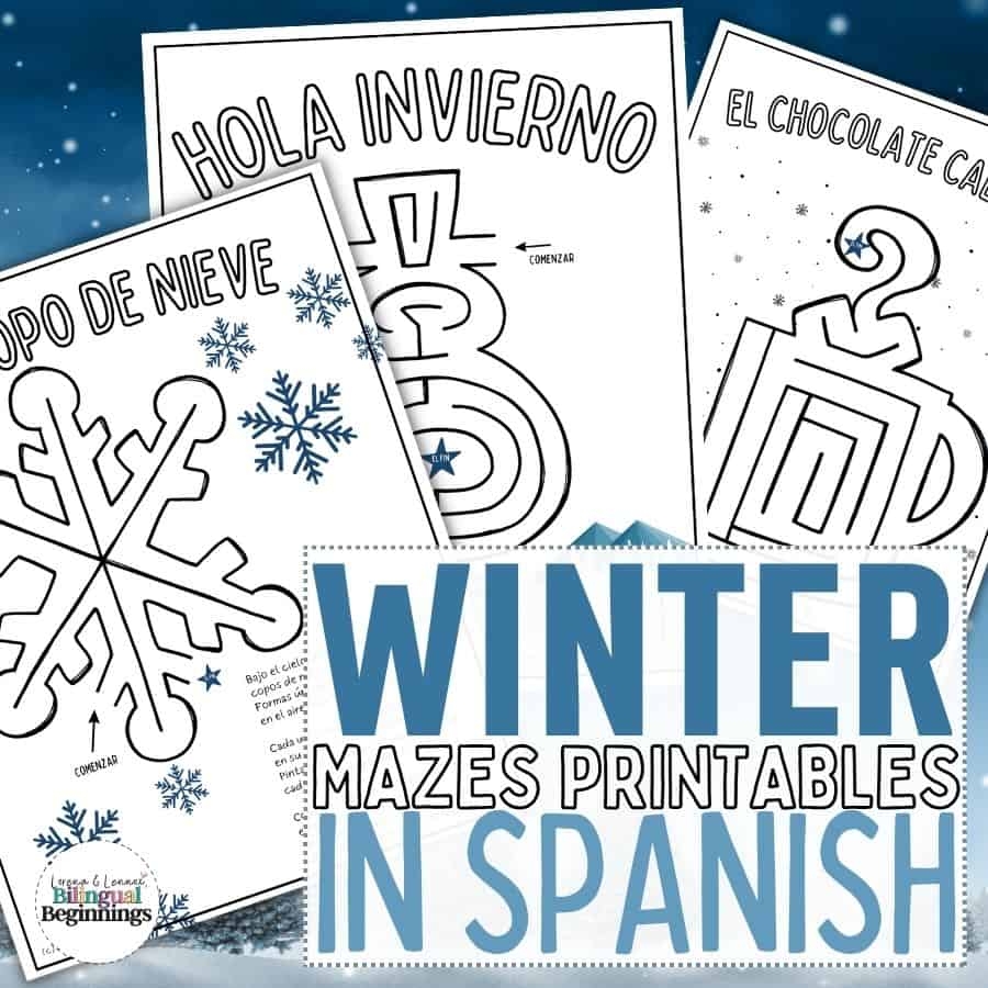 Winter Maze Printable In Spanish Freebie Bilingual Beginnings