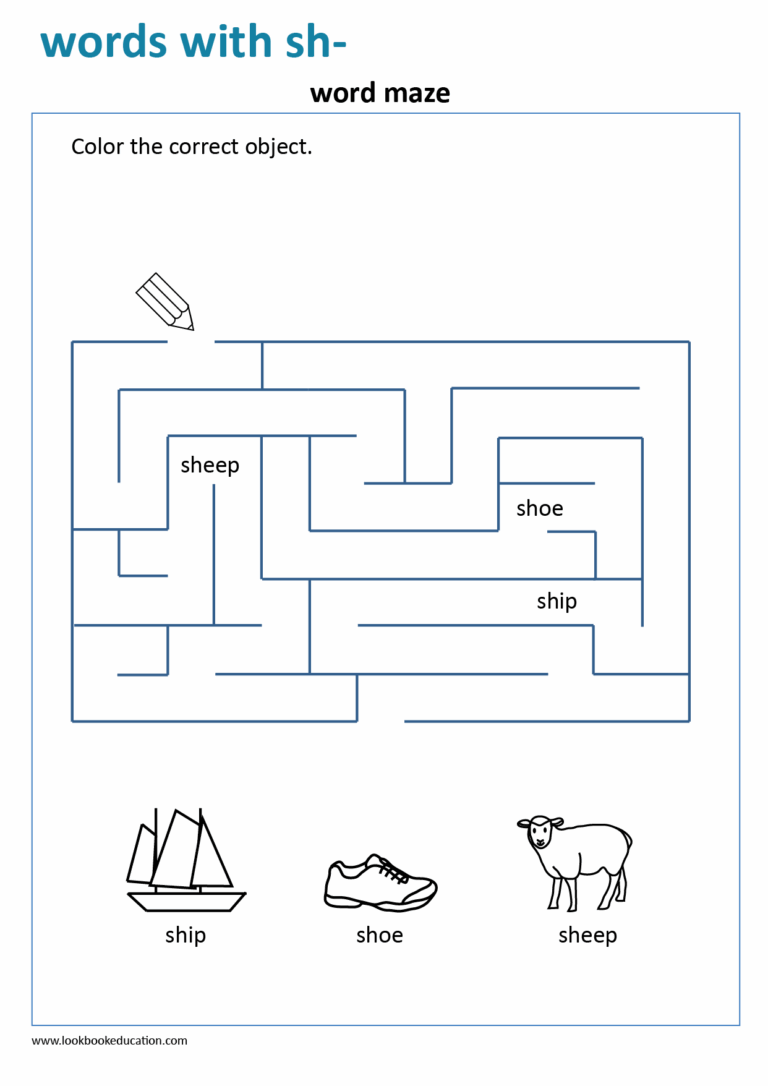 Worksheet Maze Words With Sh LookbookEducation
