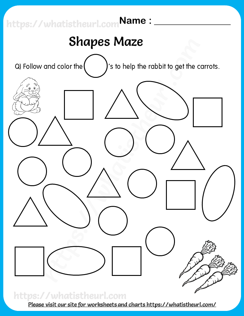 Worksheet On Identifying Circle Shape Shapes Maze For Lower 