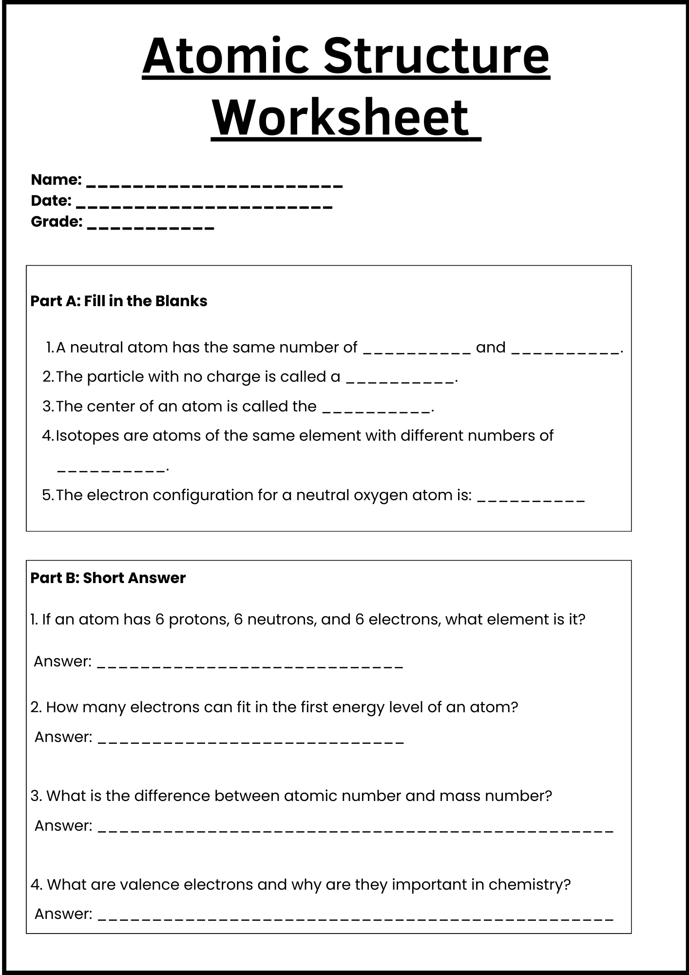 Worksheet Sample