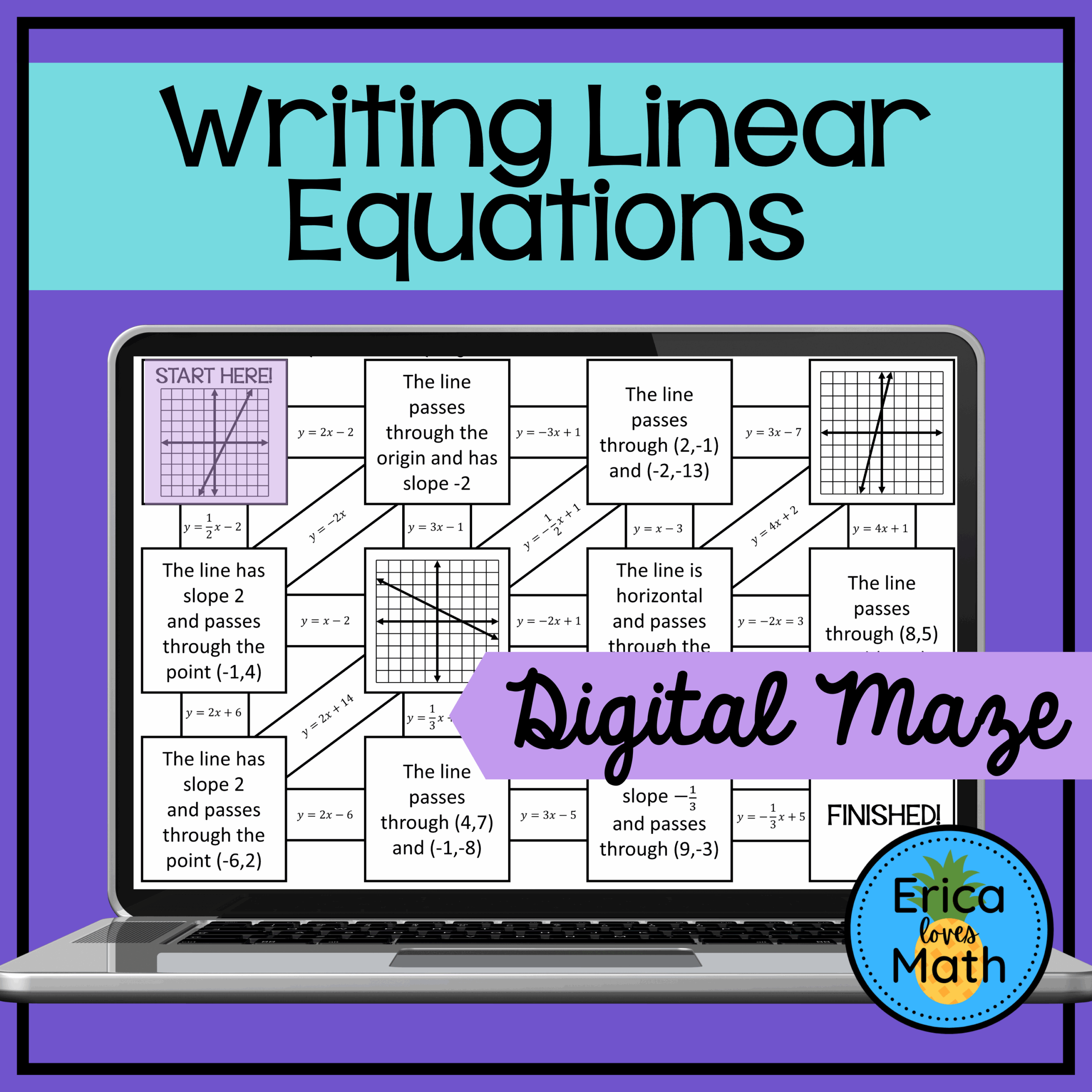 Writing Linear Equations Digital Activity Maze Made By Teachers